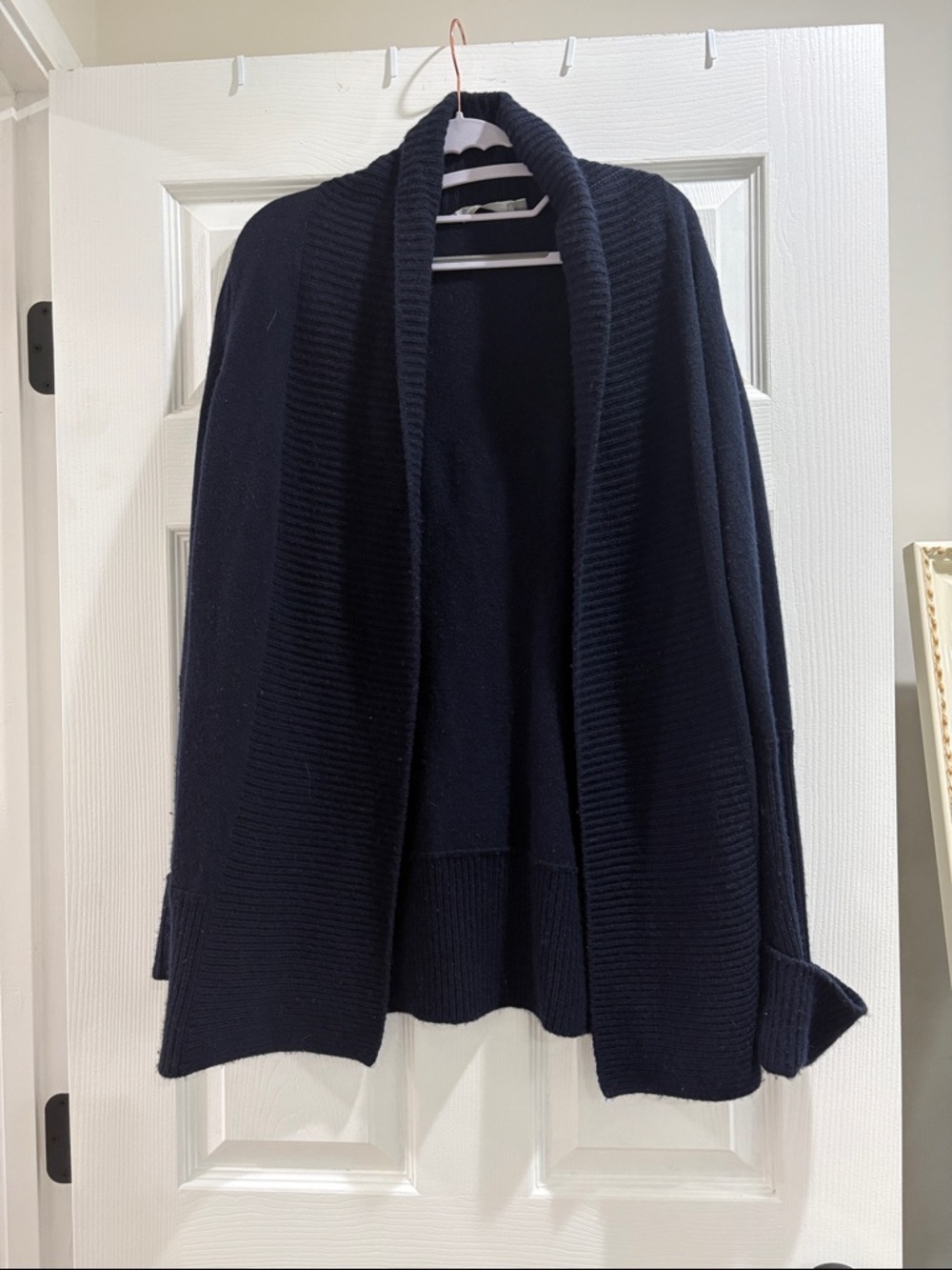 Vince Women’s Small 100% Cashmere Open-Front Cardigan Coastal Blue Luxury Plush